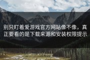 别只盯着爱游戏官方网站像不像，真正要看的是下载来源和安装权限提示