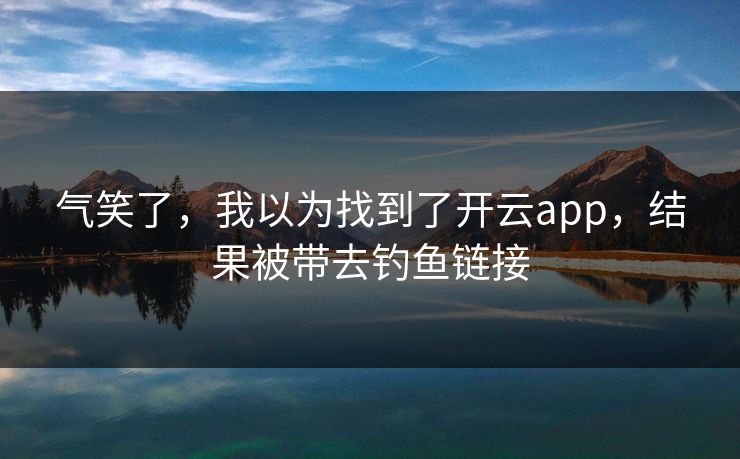 气笑了,我以为找到了开云app,结果被带去钓鱼链接 气笑了,我以为找到了开云app,结果被带去钓鱼链接