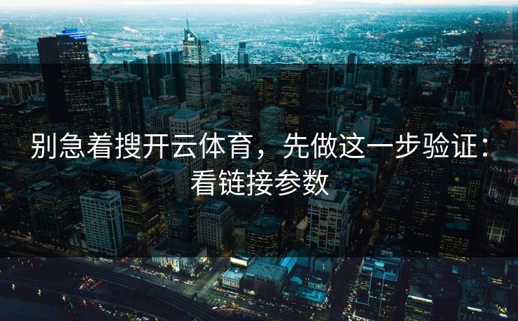 别急着搜开云体育,先做这一步验证:看链接参数 别急着搜开云体育,先做这一步验证:看链接参数
