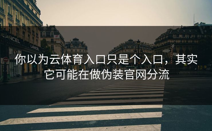 你以为云体育入口只是个入口,其实它可能在做伪装官网分流 你以为云体育入口只是个入口,其实它可能在做伪装官网分流