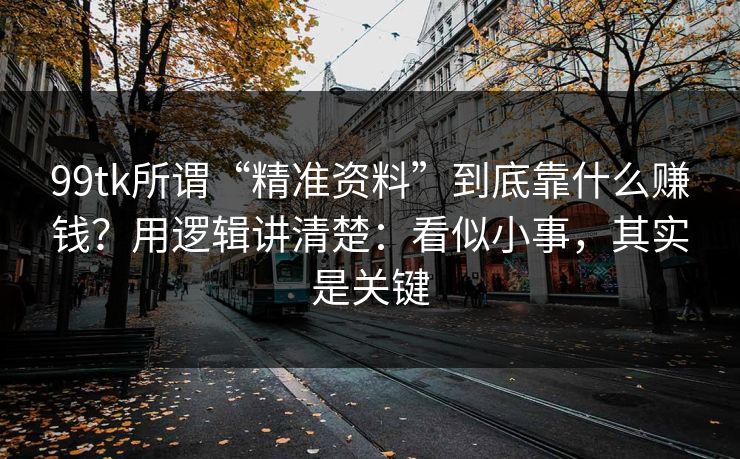 99tk所谓“精准资料”到底靠什么赚钱?用逻辑讲清楚:看似小事,其实是关键 99tk所谓“精准资料”到底靠什么赚钱?用逻辑讲清楚:看似小事,其实是关键