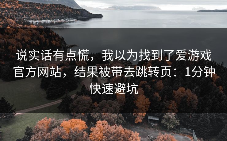 说实话有点慌，我以为找到了爱游戏官方网站，结果被带去跳转页：1分钟快速避坑